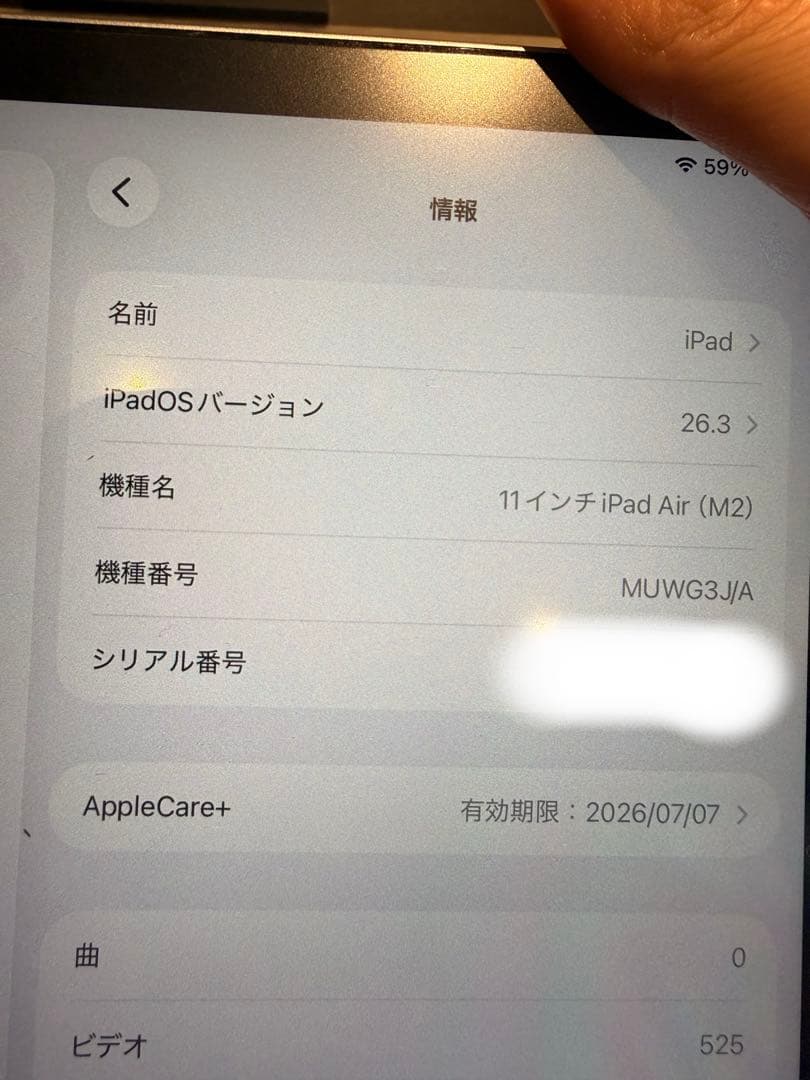 Apple iPad Air(M2)11インチ本体＋applepencilpro
