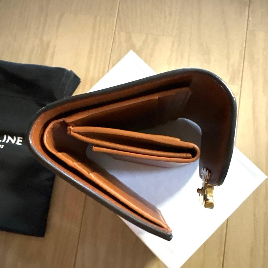 CELINE トリオンフ　ブラウン 三つ折り財布　美品