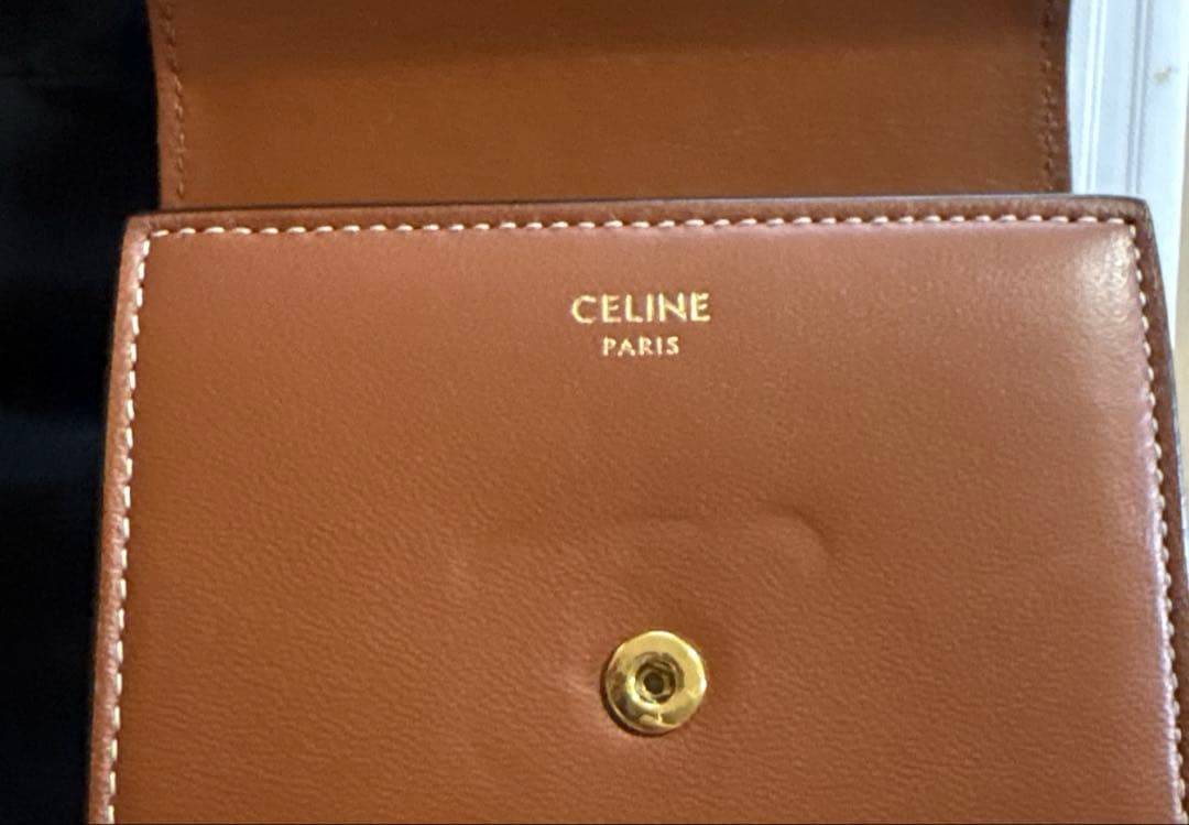 CELINE トリオンフ　ブラウン 三つ折り財布　美品