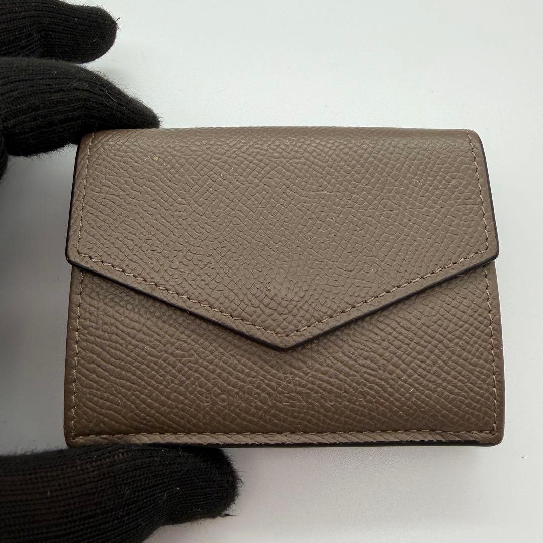 ボナベンチュラ　三つ折り財布　スモールウォレット　ノービレレザー　トープ