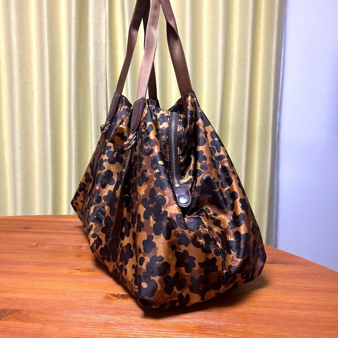 新品 ラシット レオパード　￼花柄　トートバッグ 旅行用　ボストンバック2way