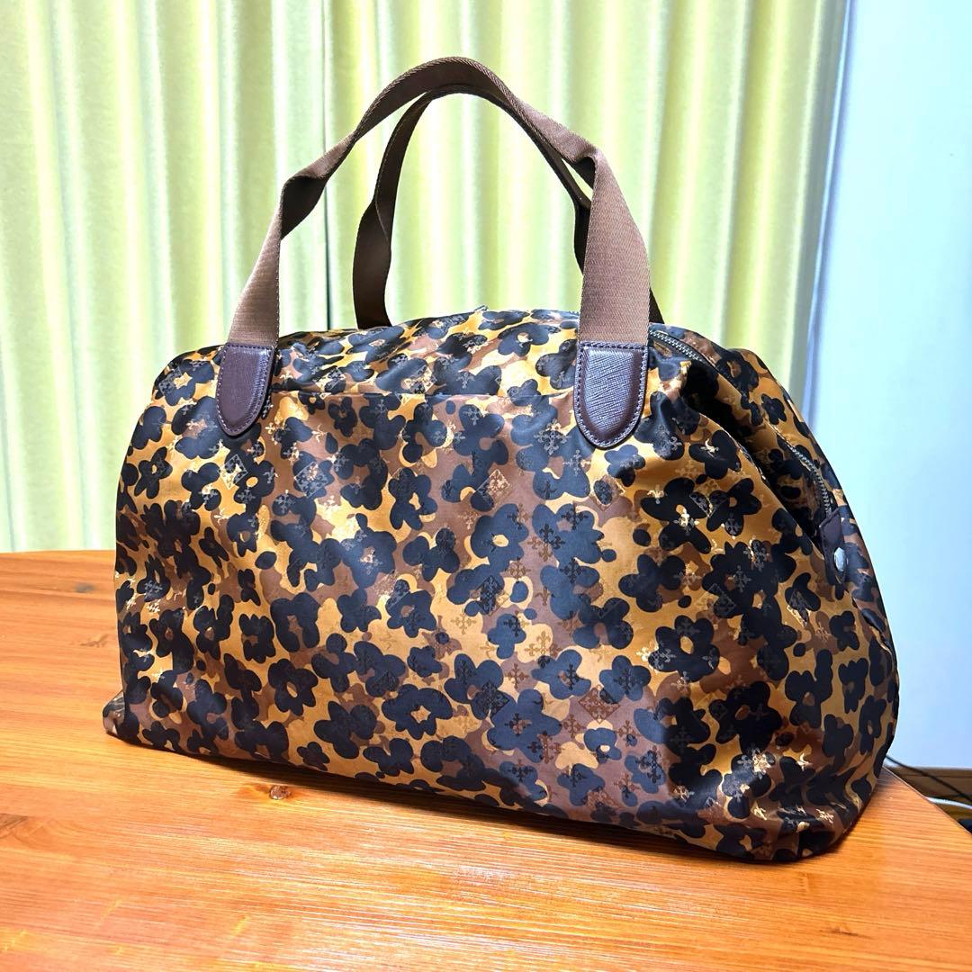 新品 ラシット レオパード　￼花柄　トートバッグ 旅行用　ボストンバック2way