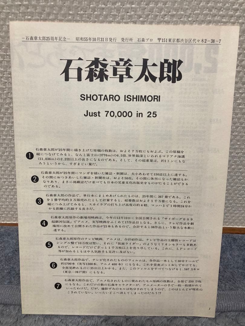 石森章太郎　ぼくのらくがき