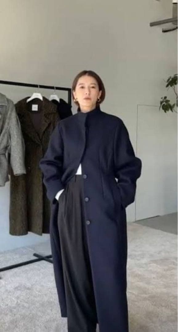CLANE CONSTRUCTIVE LONG COAT ネイビー