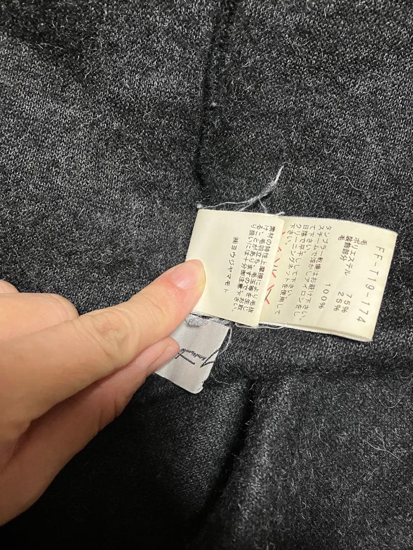 yohji yamamotoワンピース/フェルトニット チャコールグレー