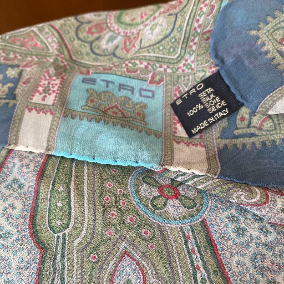 ETRO 春色 大判シルクスカーフ