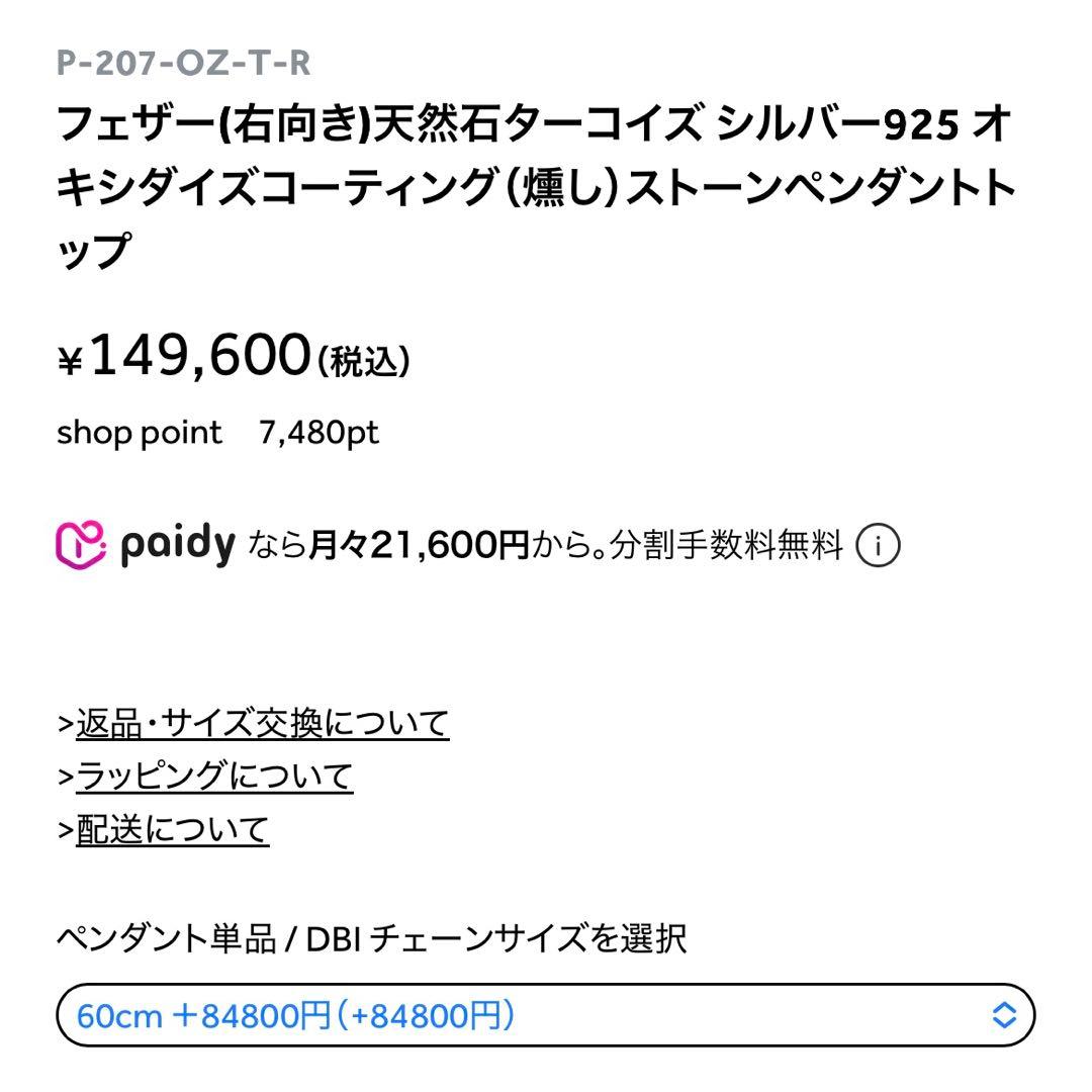 【美品❗️】 SAAD フェザー カスタム ターコイズ シルバー925 ペンダント