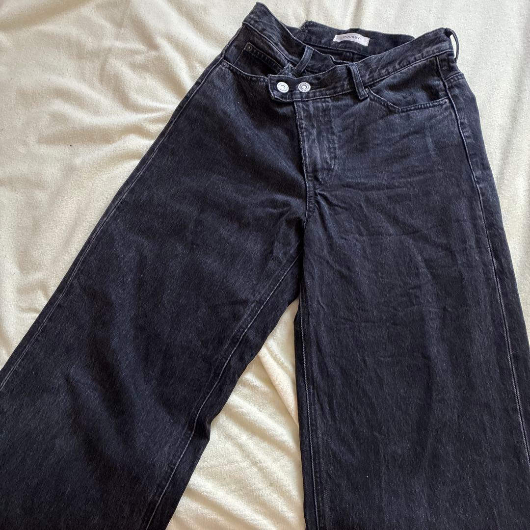 MOUSSY CROSS WAIST WIDE STRAIGHT サイズL