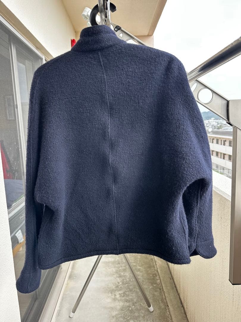 KAPIRAL ネイビー フリース風 長袖カーディガン