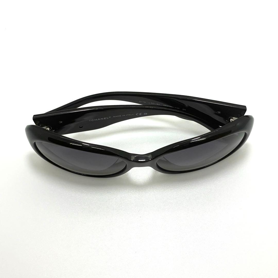 CHANEL シャネル サングラス 5113 カメリア 黒 オーバル