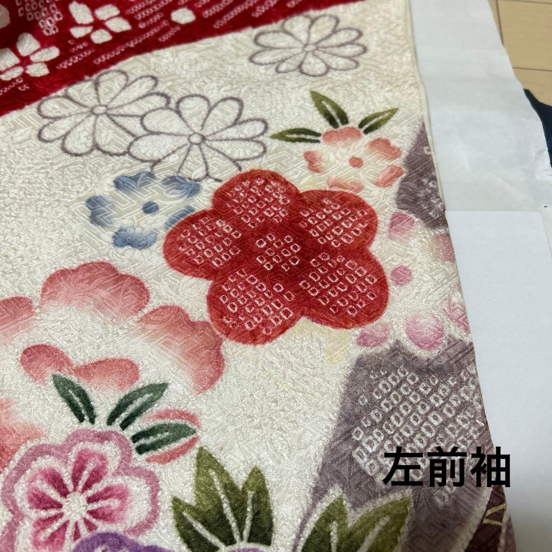 振袖フルセット　絞り　赤　成人式