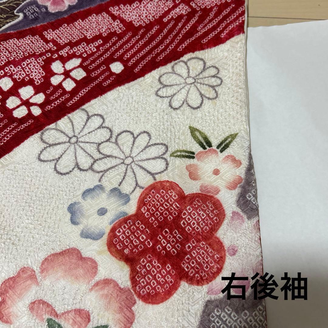 振袖フルセット　絞り　赤　成人式