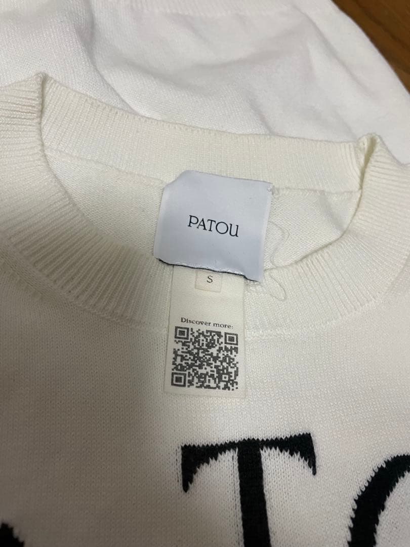 【即日発送】【値下げ】Patou ロゴ入り 半袖ニットトップス