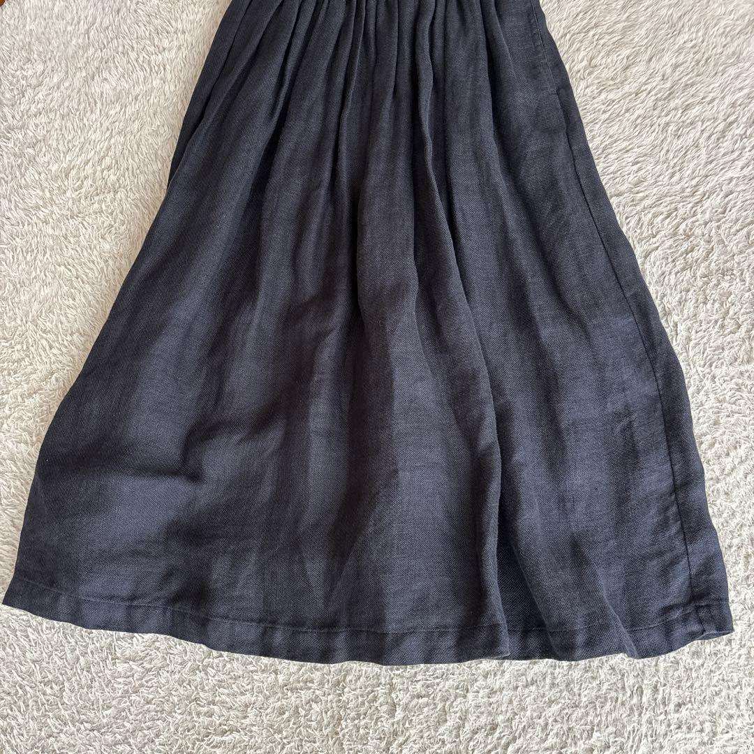 Vlas Blomme ヴラスブラム　リネンギャザースカート　チャコールグレー