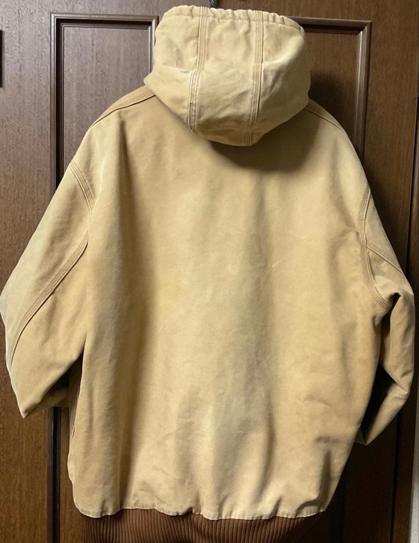Carhartt アクティブジャケット ベージュ ダックパーカー 古着　XL