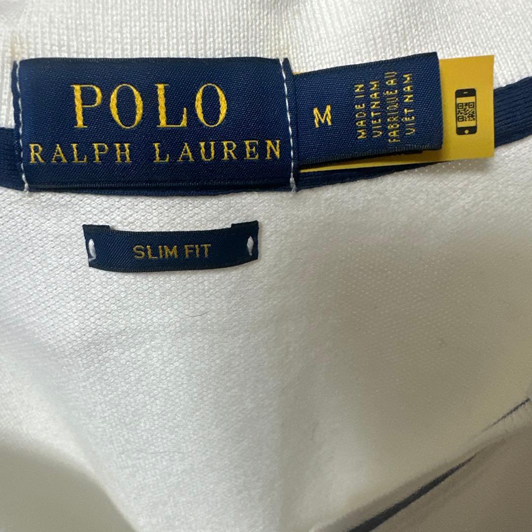 Polo Ralph Lauren ホワイト Vネック ポロシャツ M