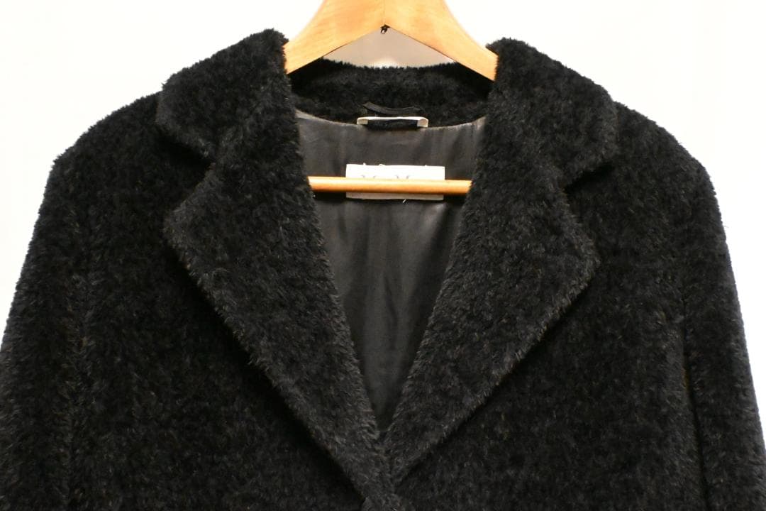 Max Mara シャギーコート ブラック 40サイズ 白タグ アルパカ 美品