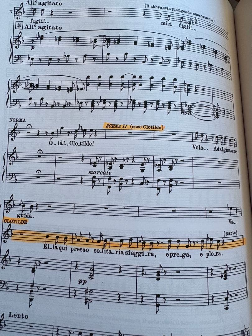ベッリーニ歌曲「ノルマ」 リコルディ版オペラヴォーカルスコア