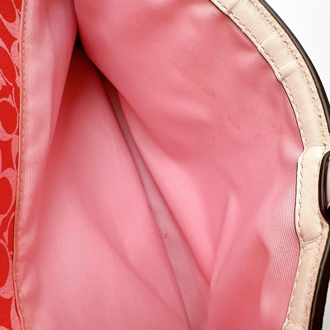 良品 COACH PVC ヘリテージ レザー ミニボストンバッグ　e722