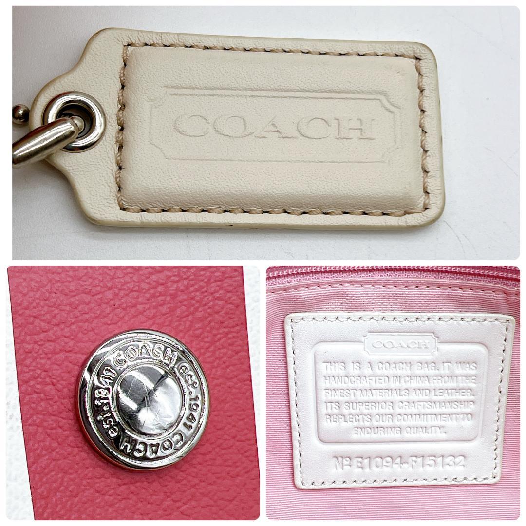 良品 COACH PVC ヘリテージ レザー ミニボストンバッグ　e722