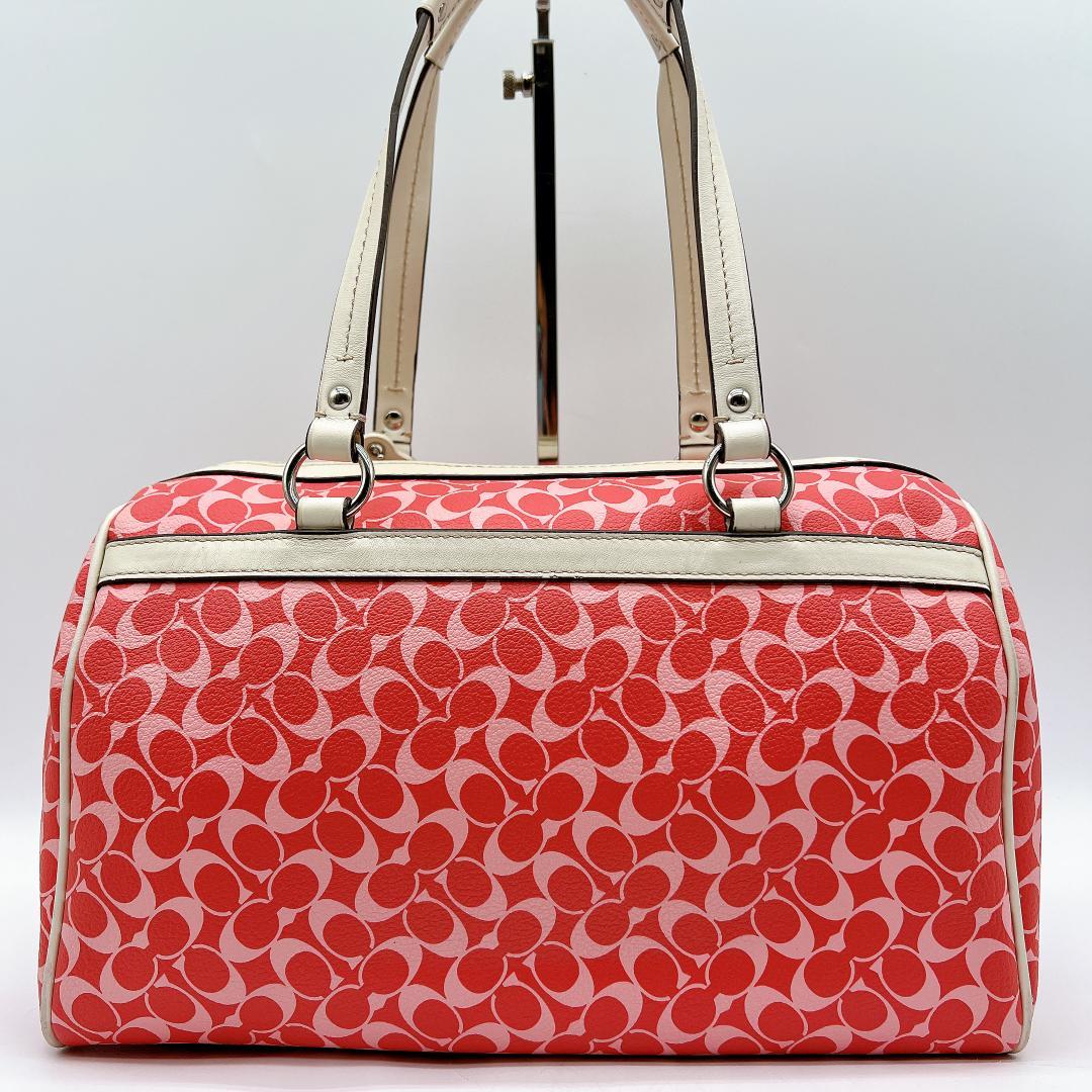 良品 COACH PVC ヘリテージ レザー ミニボストンバッグ　e722