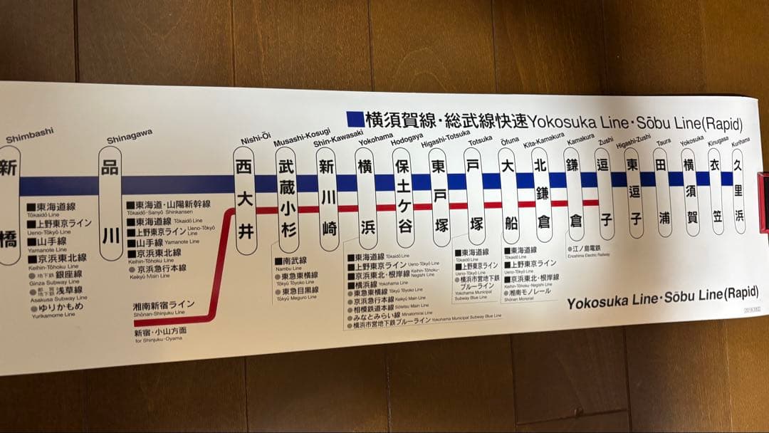 JR東日本横須賀線・総武線快速　停車駅案内　車内路線図　E217系