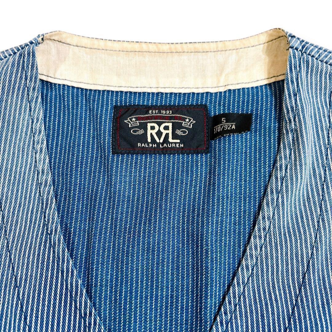 RRL ラルフローレン チェーンストライプ ワークベスト インディゴ Sサイズ