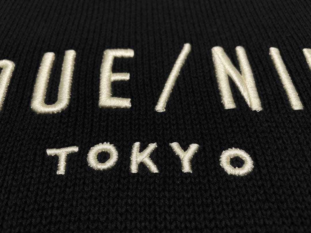 NIL DUE/NIL UN TOKYO 刺繍ニットフーディー 黒 フリーサイズ