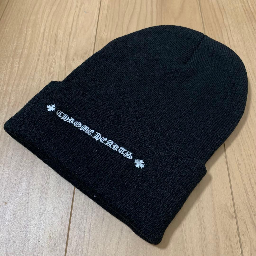 １点のみニット帽ビーニー帽子クロムロゴキャップブラック