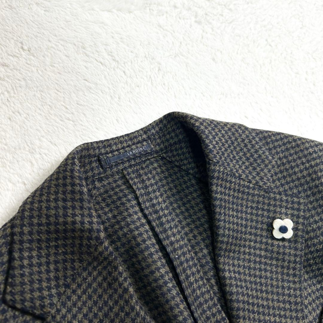 最高級✨LARDINI ウール100% ラペル付　テーラードジャケット 48
