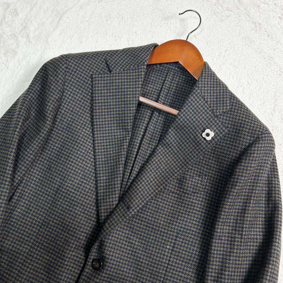 最高級✨LARDINI ウール100% ラペル付　テーラードジャケット 48