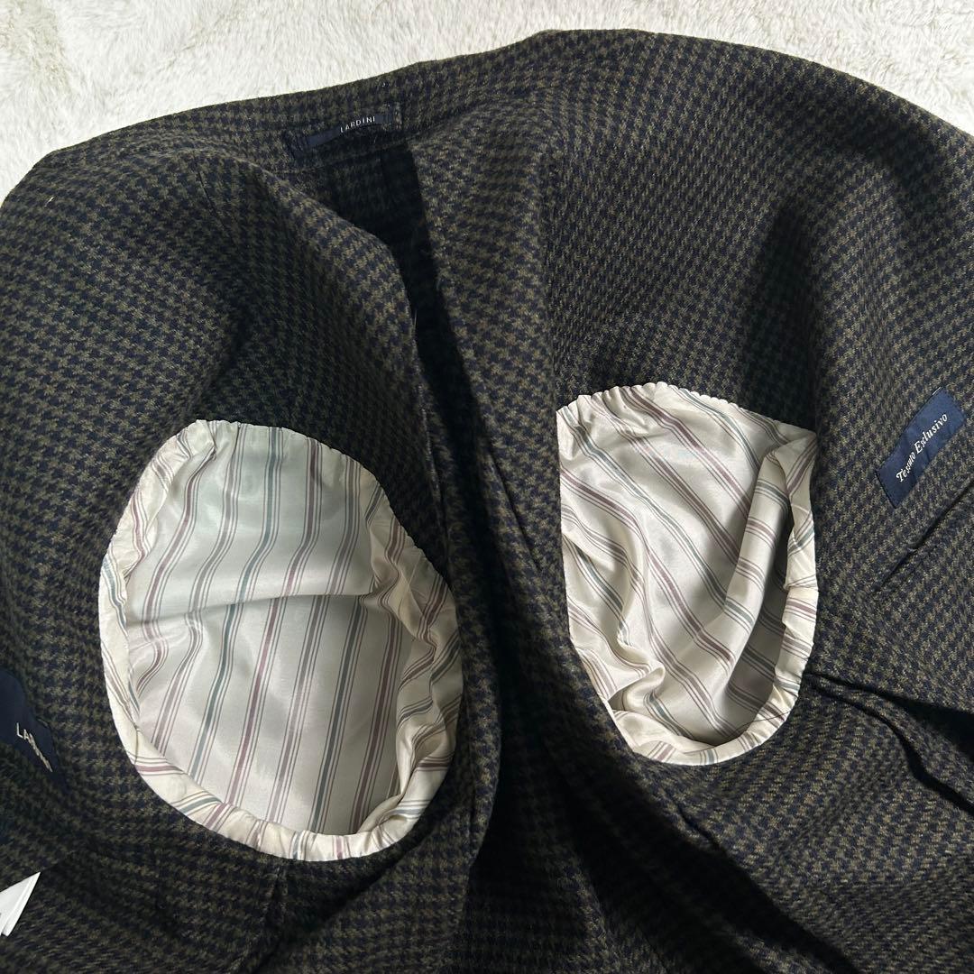 最高級✨LARDINI ウール100% ラペル付　テーラードジャケット 48