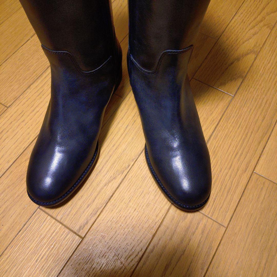BARCLAYブラックレザー ロングブーツ