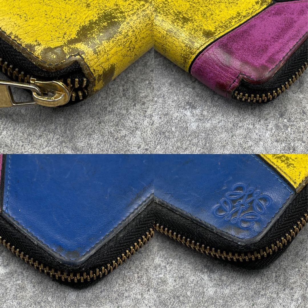 LOEWE ロエベ 折り財布 スクエア ラウンドファスナー パズル レザー