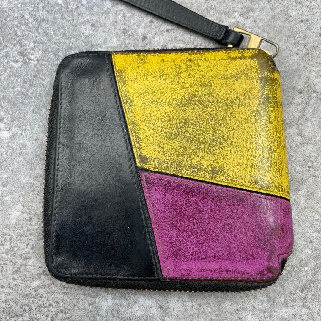 LOEWE ロエベ 折り財布 スクエア ラウンドファスナー パズル レザー