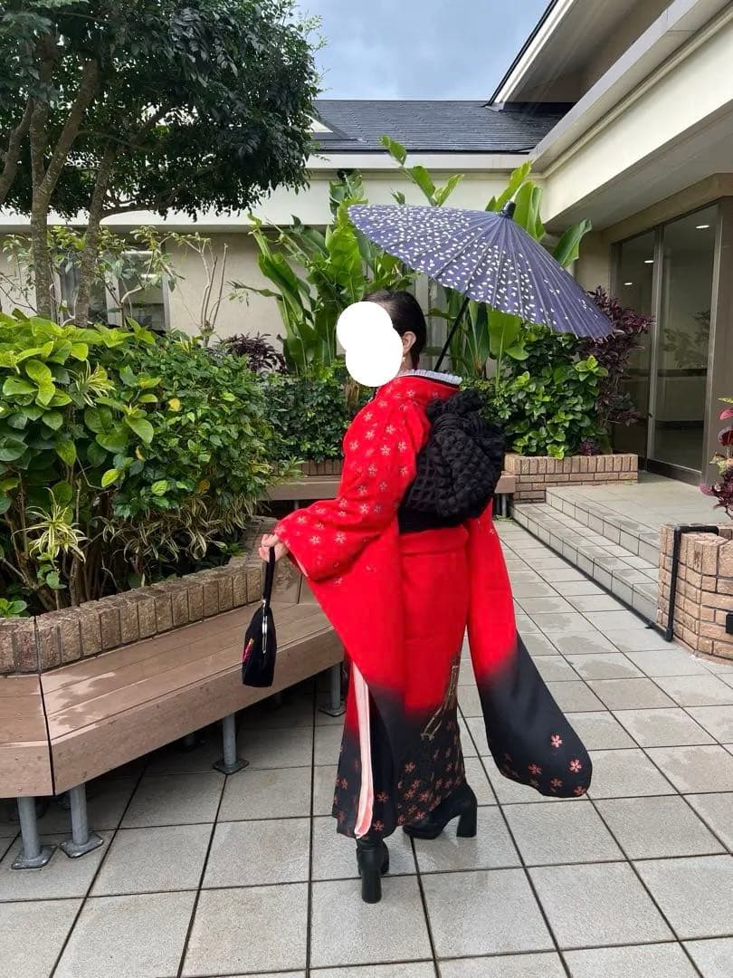 ゆ✨ シルク振袖とシルク刺繍襟付き長襦袢のセット✨　京都きもの友禅✨