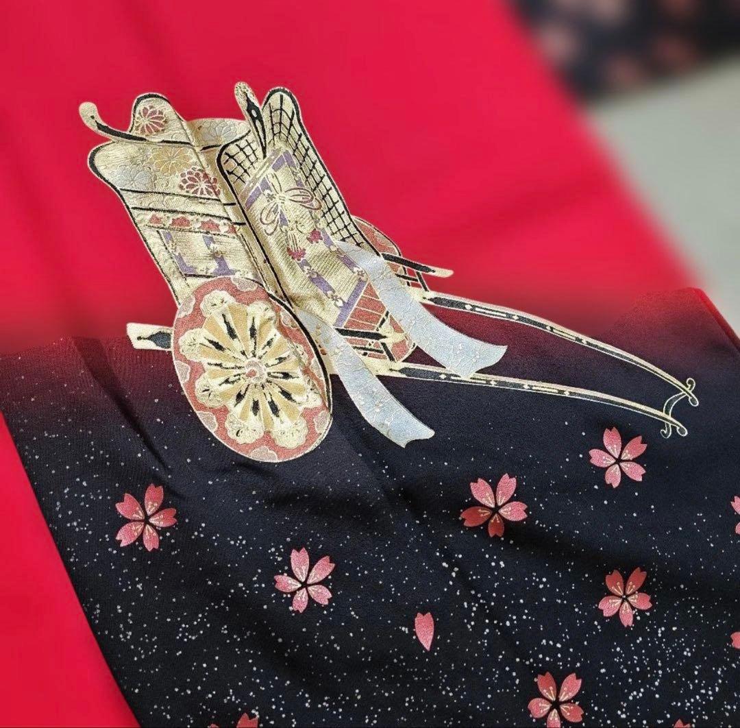 ゆ✨ シルク振袖とシルク刺繍襟付き長襦袢のセット✨　京都きもの友禅✨