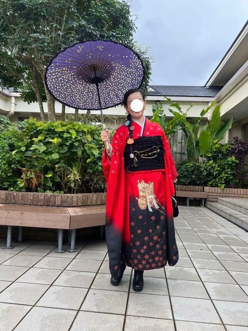 ゆ✨ シルク振袖とシルク刺繍襟付き長襦袢のセット✨　京都きもの友禅✨