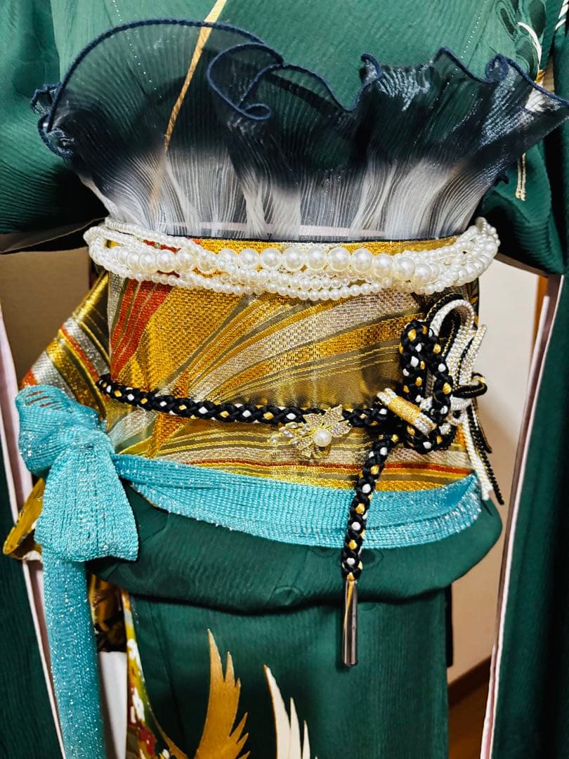 週末激安限定価格‼️ 鶴でかっこいい振袖‼️ ‼️フルセット‼️