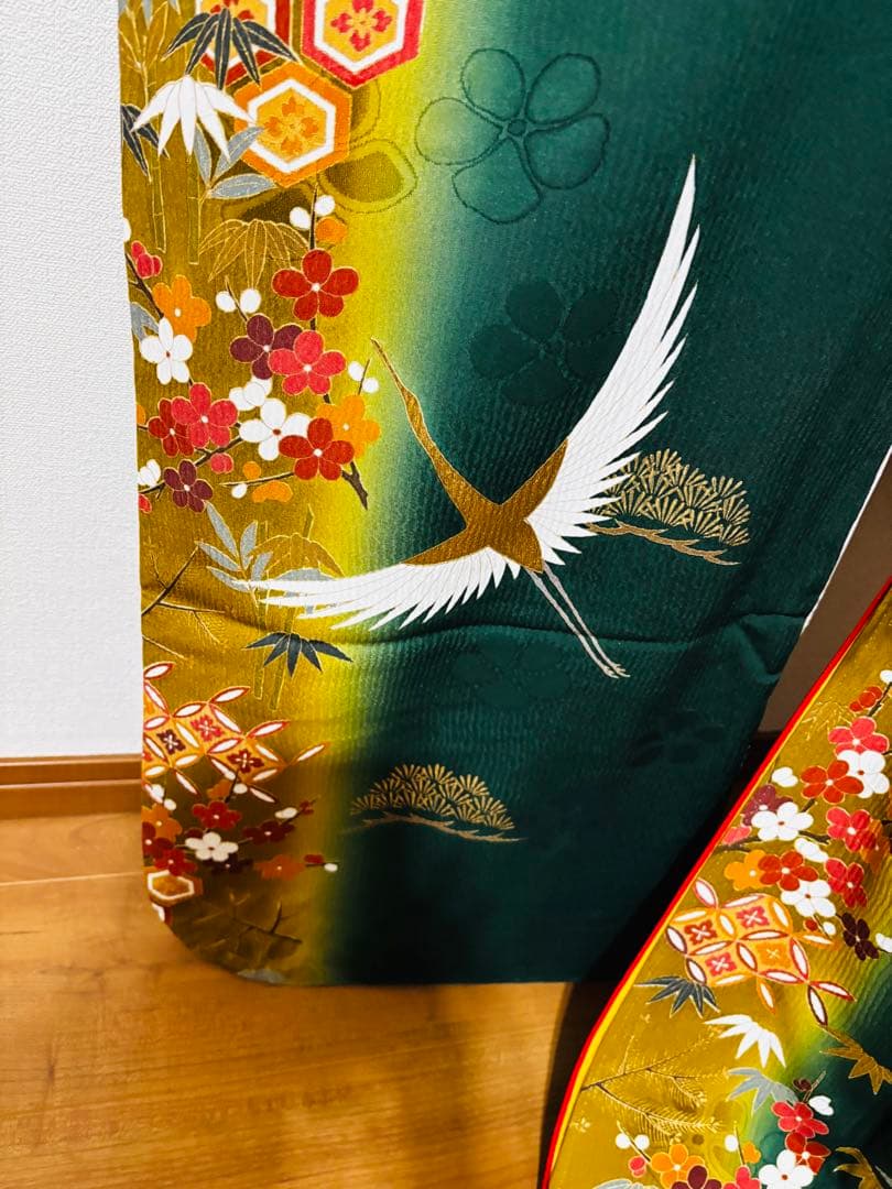 週末激安限定価格‼️ 鶴でかっこいい振袖‼️ ‼️フルセット‼️