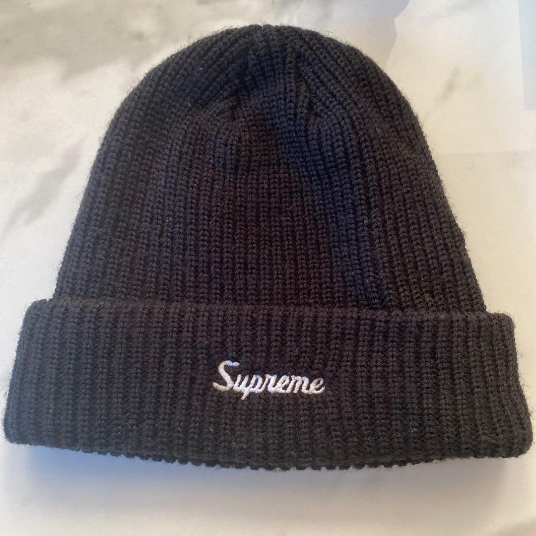 Supreme loose gauge beanie ニット帽 ブラック