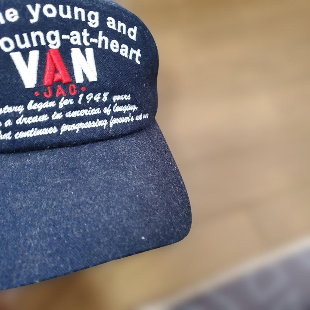 VAN 刺繍入り ネイビーキャップ、正規品、アイビー、激レア、昭和レトロ