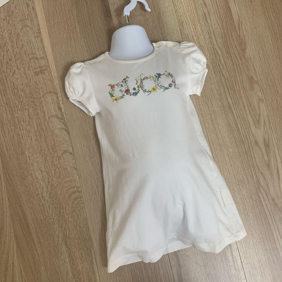 グッチ　GUCCI ロゴ キッズ　ワンピース 3歳　95 半袖　女の子　ベビー