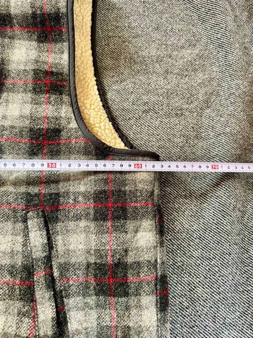 エルエルビーン　チェック ウールボアベスト　XL