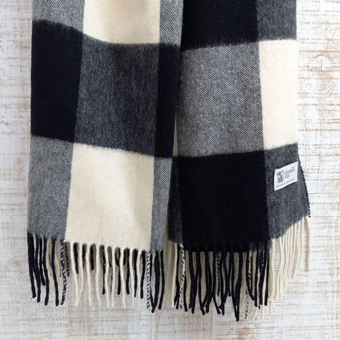 ☆美品 JOHNSTONS OF ELGIN カシミヤ 大判 ストール チェック