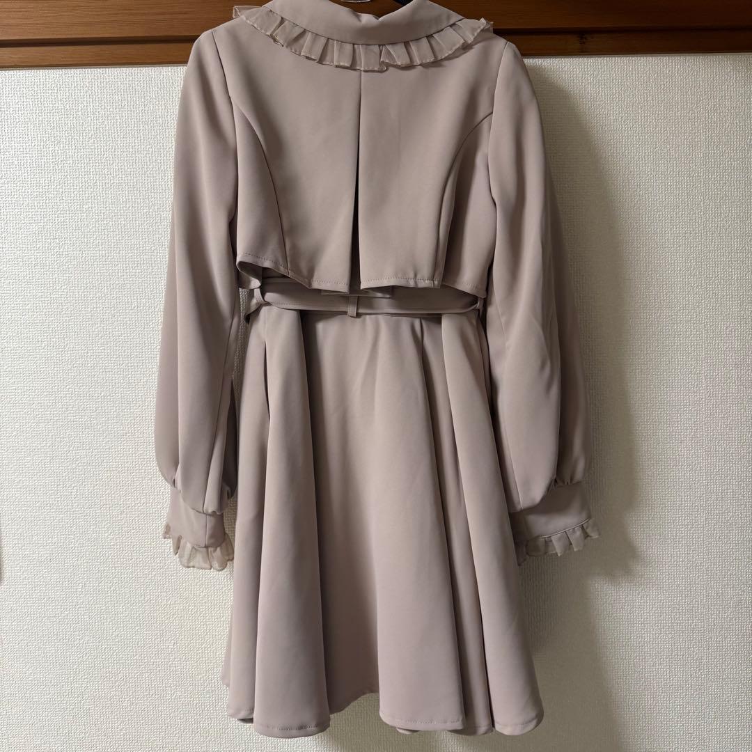 ROJITA シアーフリルトレンチコート　ピンク