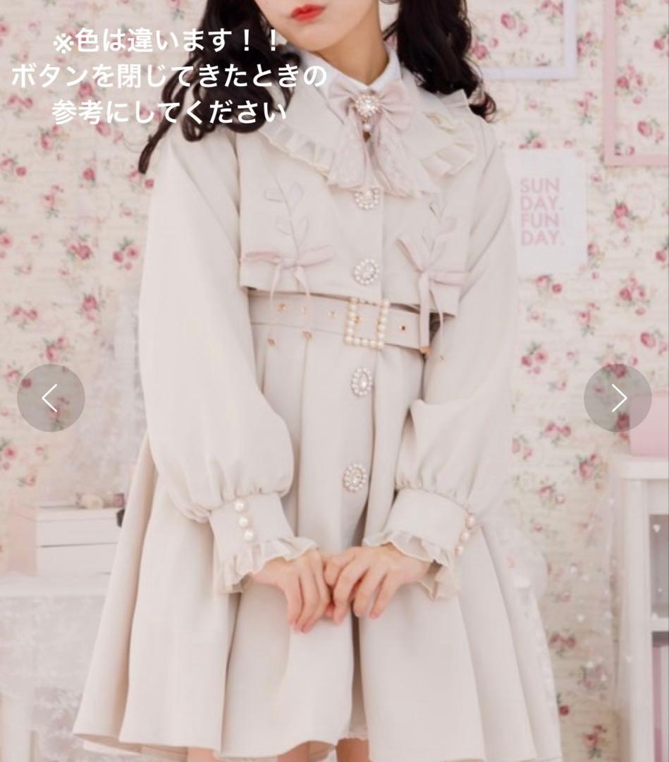 ROJITA シアーフリルトレンチコート　ピンク