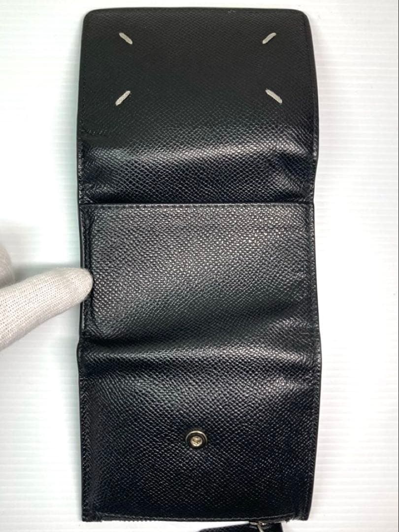 良品　メゾン　マルジェラ　4ステッチ　レザー　三つ折り財布　箱付き　RFID内蔵