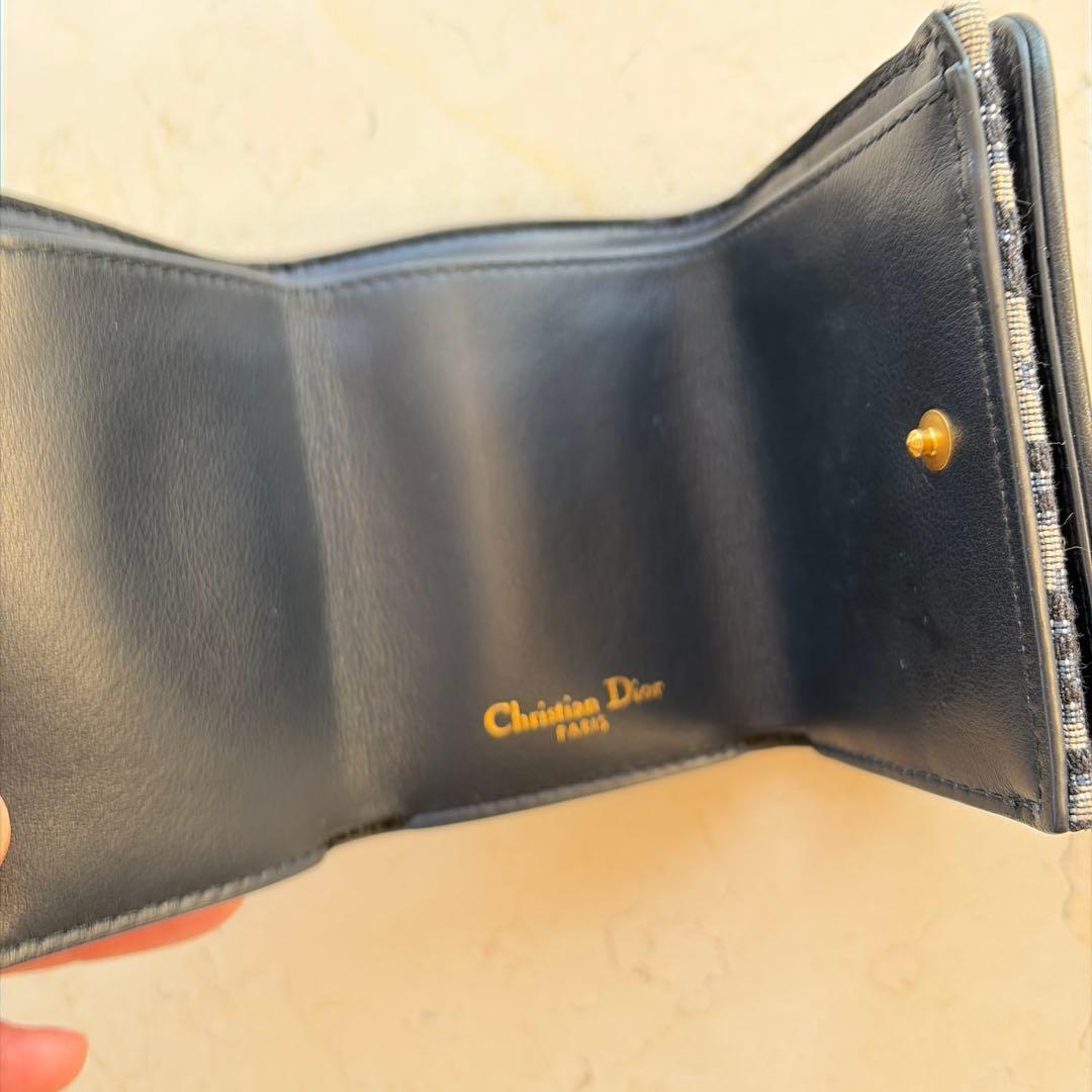 Christian Dior 三つ折り財布 ネイビー/ホワイト