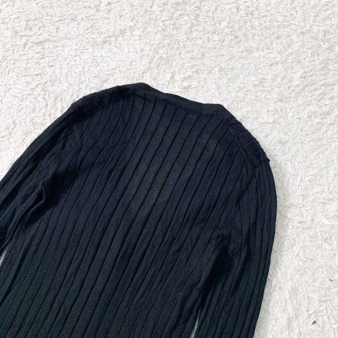 極美品 PRADA プラダ カシミヤ シルク カーディガン 黒 36